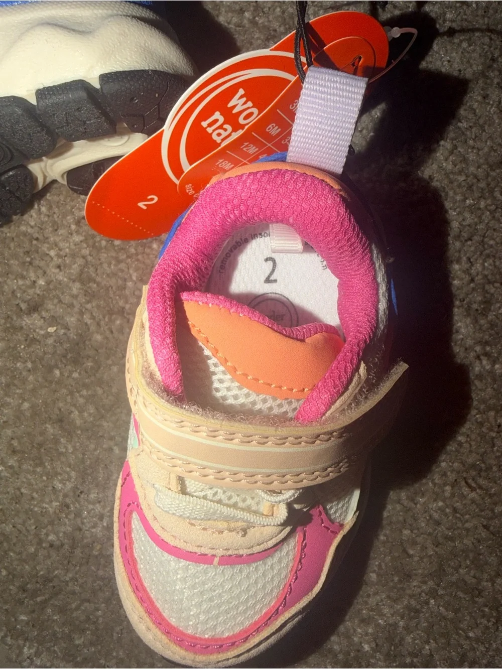 wonder nation Pink, Blue & Cream Toddler Athletic Sneakers